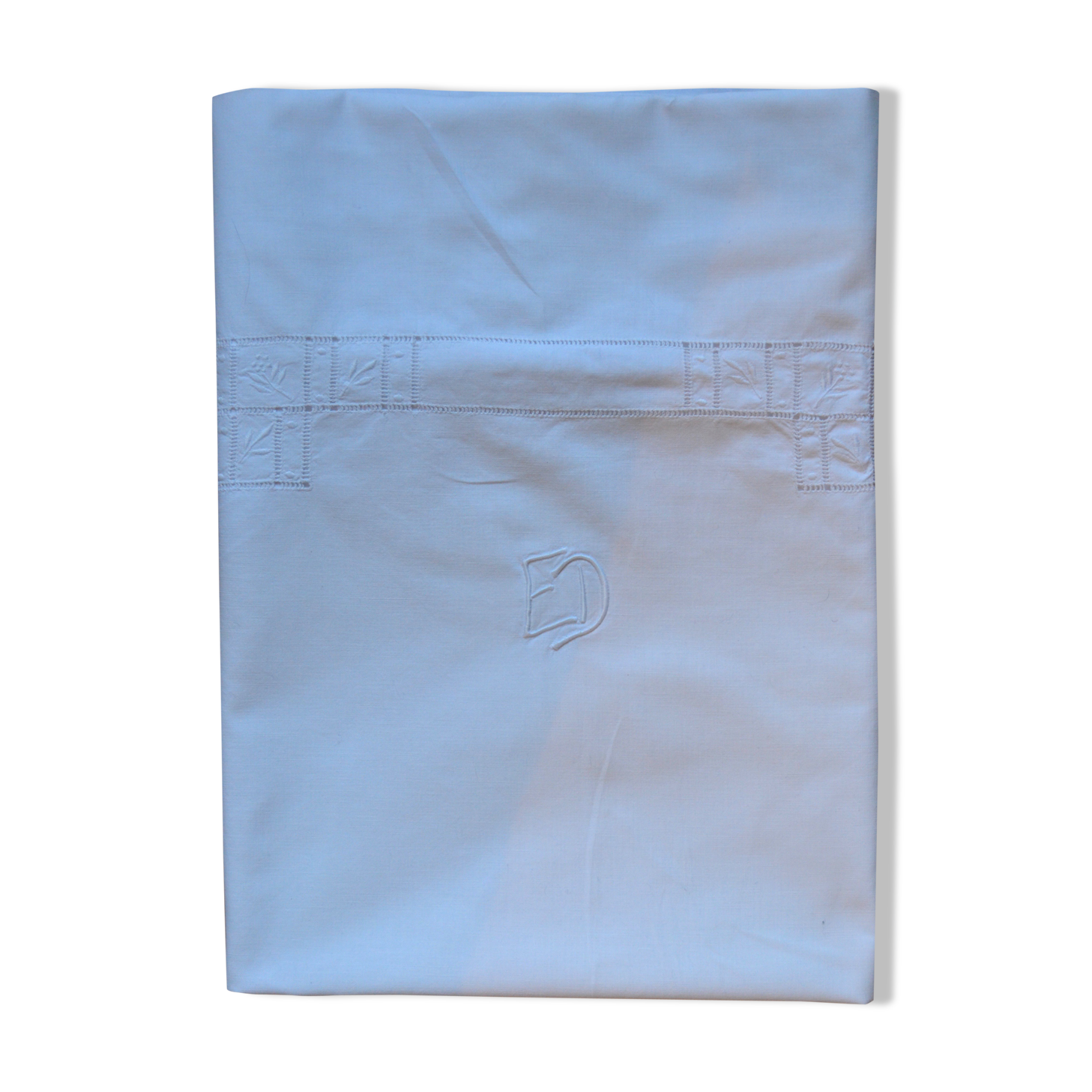 Embroidered pillowcase monogrammed ED