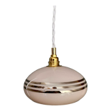 Vintage lamp in pale pink opaline and silver edging