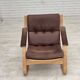 1970s, Swedish design by Åke Fribytter, armchair, leather, bentwood.
