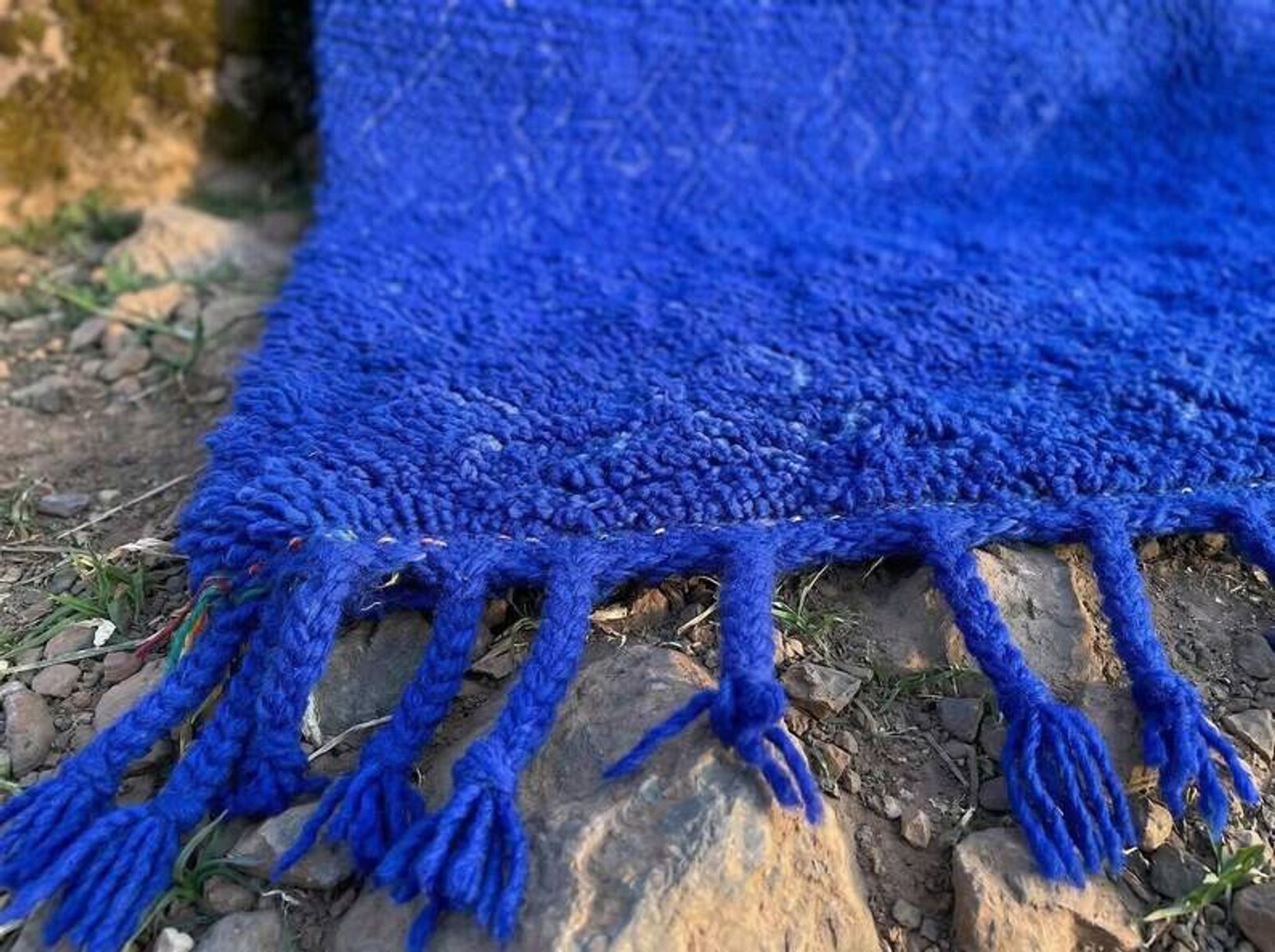 Blue Berber rug in wool 200cm x 300cm