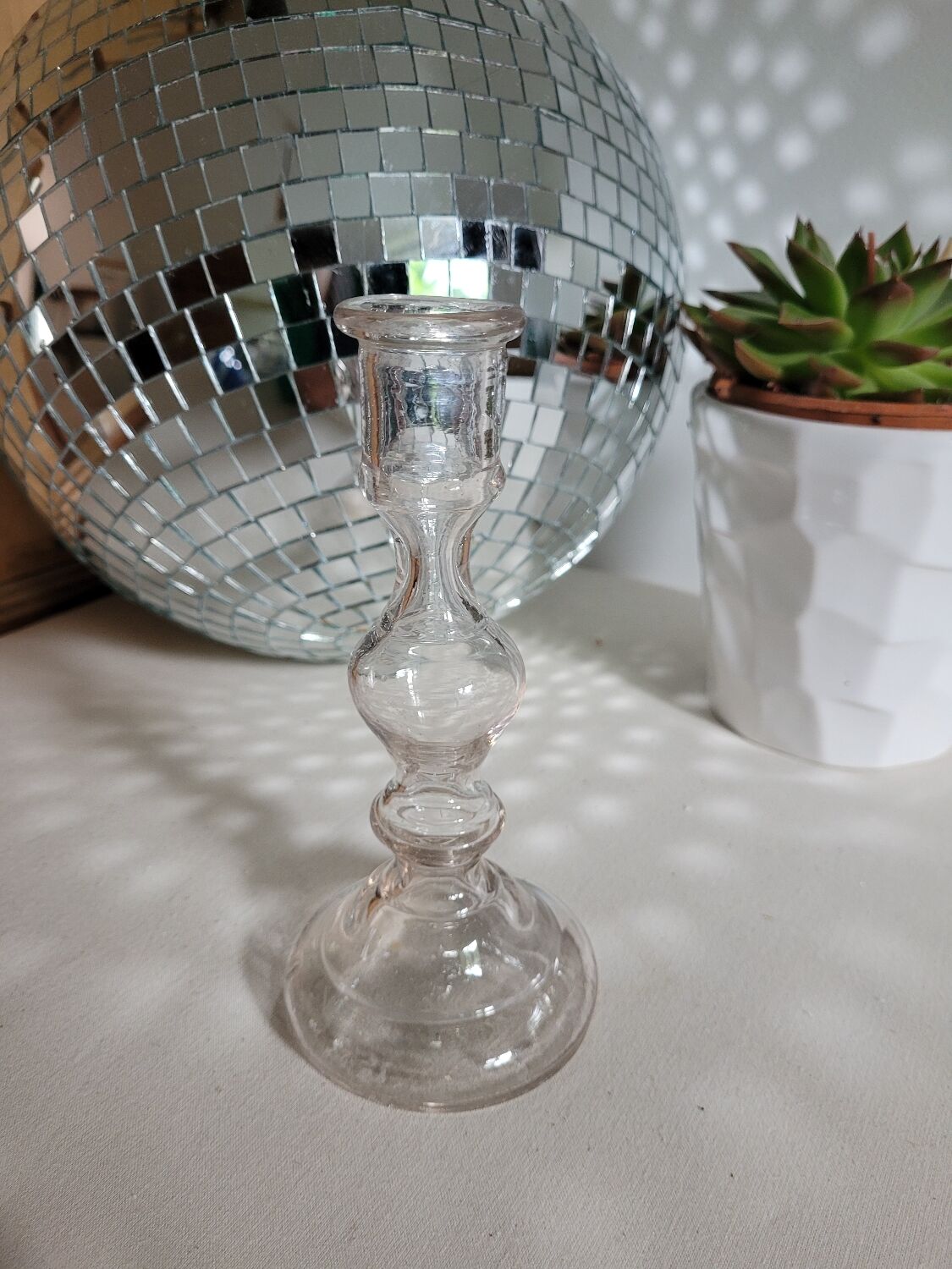 Transparent moulded glass chandelier