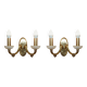 Reccagni wall light pair in brass and frosted glass.