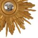 Vintage Wooden Sunburst Convex Mirror, Gold, 46cm