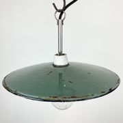 Industrial petrol enamel pendant light, 1970s