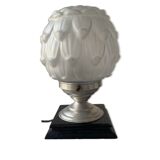 Old art deco molded glass table lamp