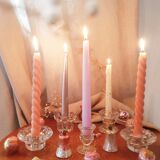 Saucer model glass candlesticks