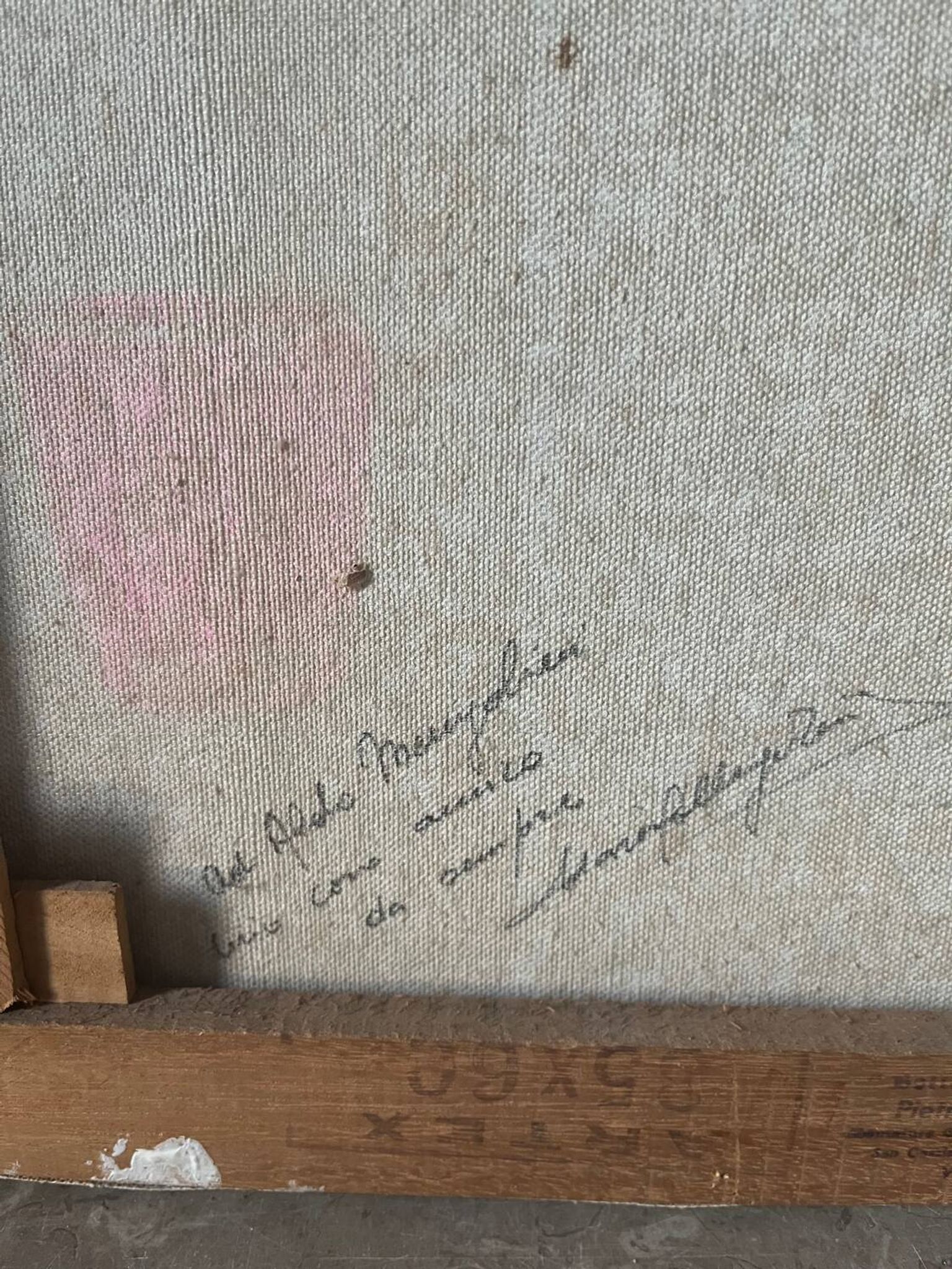 Still life with wine and painting, signed