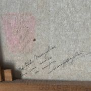 Still life with wine and painting, signed