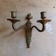 Pair of French bronze wall sconces, Louis XVI Neoclassical style, two-arm s
