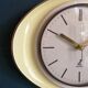 Vintage ceramic clock oval silent wall clock "Jaz yellow white gold"