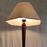 Table lamp by Unilux in wood and brass - mid 20th century.