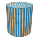 Table d'appoint tabouret en marqueterie os et résine bleue