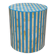 Table d'appoint tabouret en marqueterie os et résine bleue