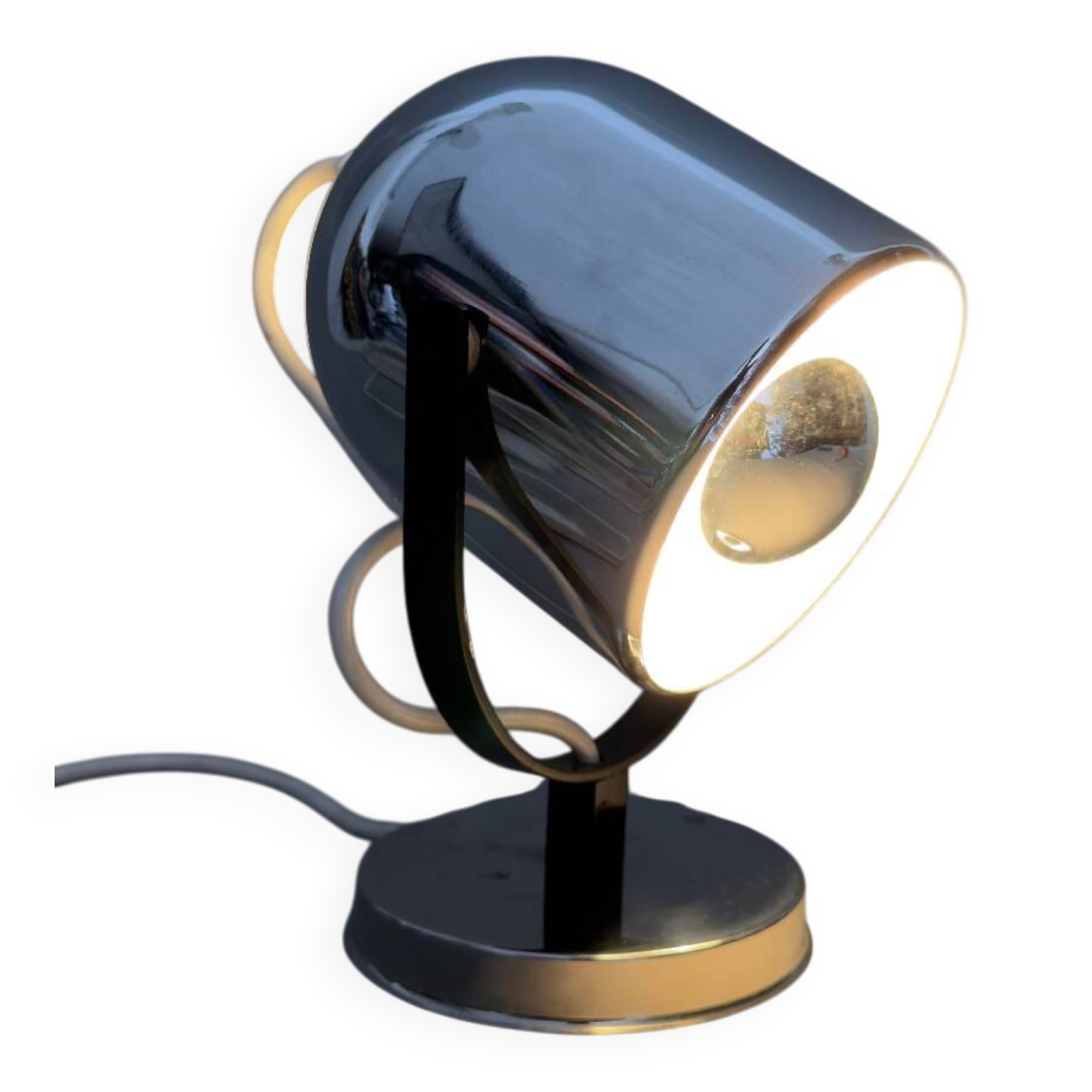 Reggiani Orb table lamp metal eye modernist design Space Age 1970