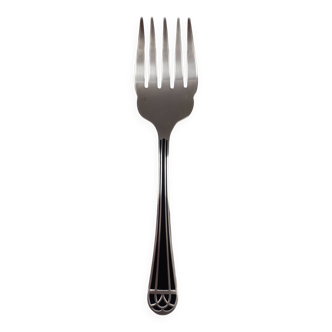 Christofle talisman fork serving fish lacquer china black silver metal tbe