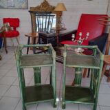 Pair of rattan bedside tables
