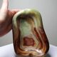 Large green onyx ashtray with free-form bands, vintage Italy, 50s-60s