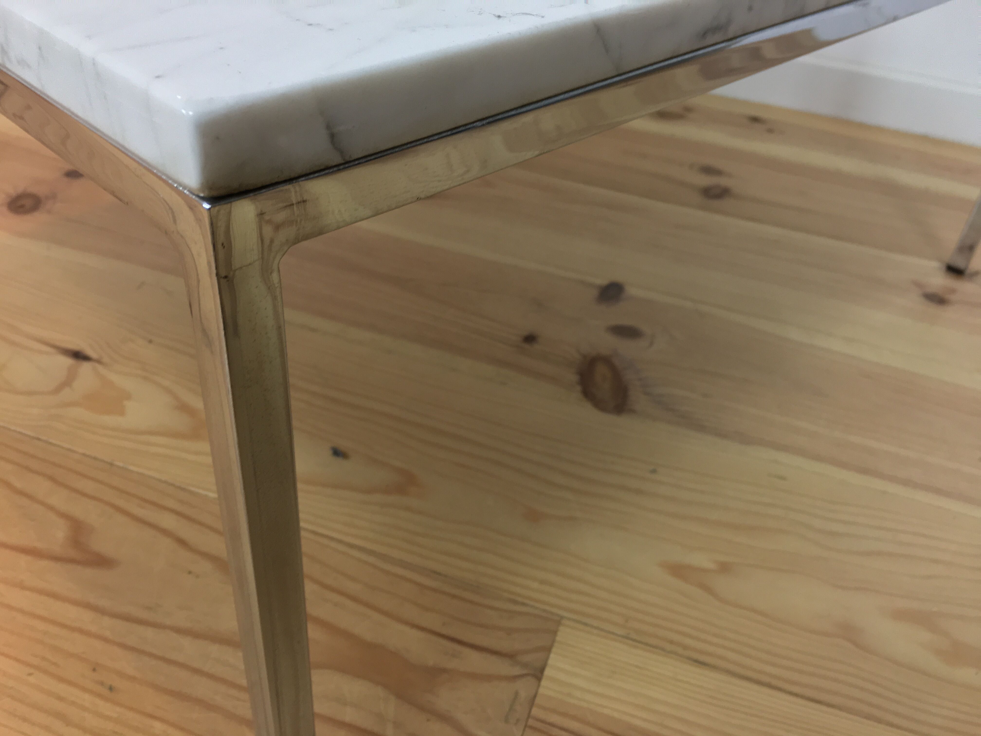 White marble and chrome coffee table, 60s design