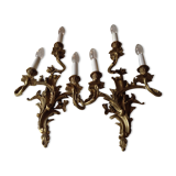 Pair of bronze sconces, 19th century