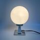 White opaline and chrome globe lamp – 1970s Space Age design