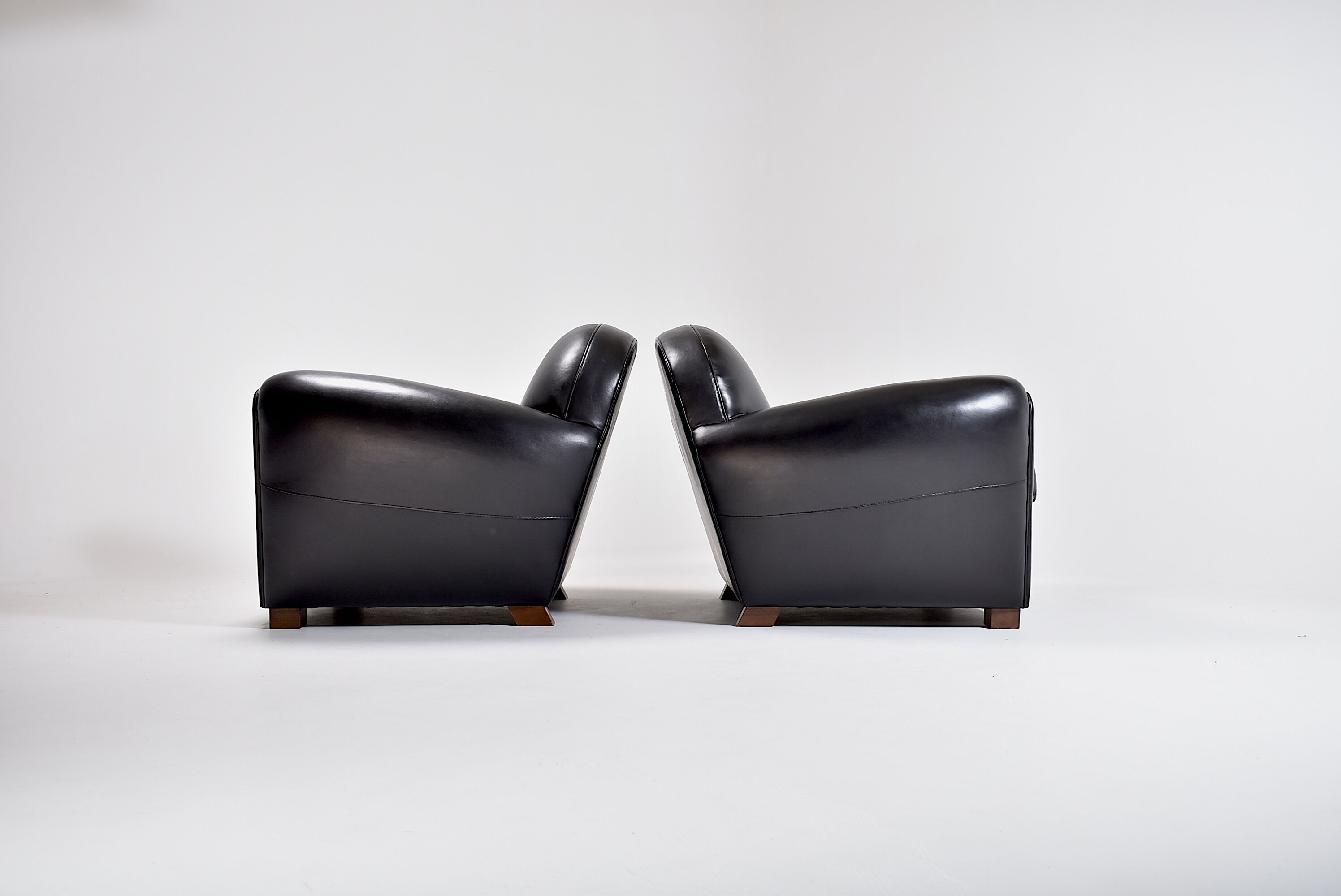 Pair of leather club chairs