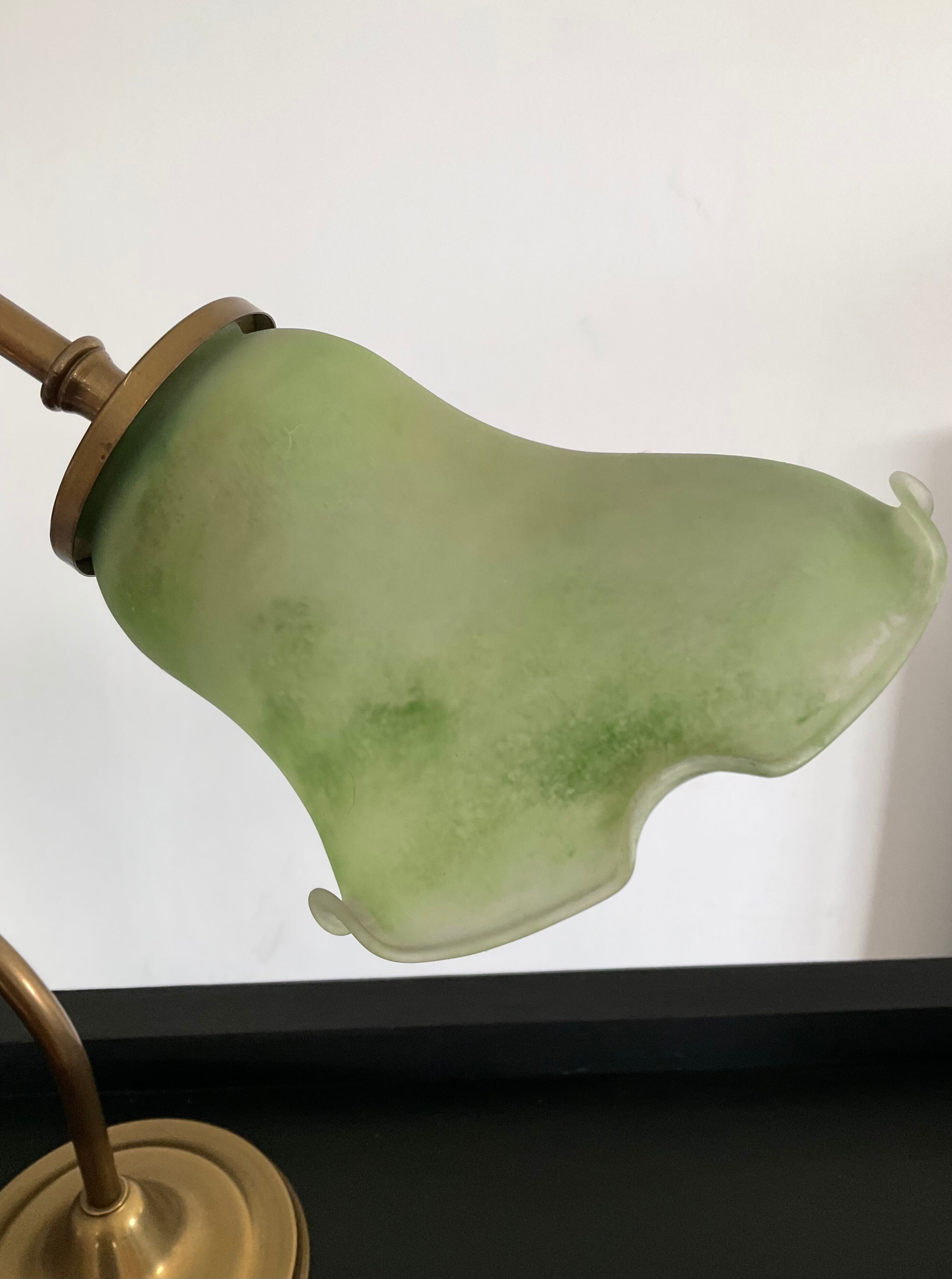 Vintage Kaelle lamp signed in brass and glass paste 70s