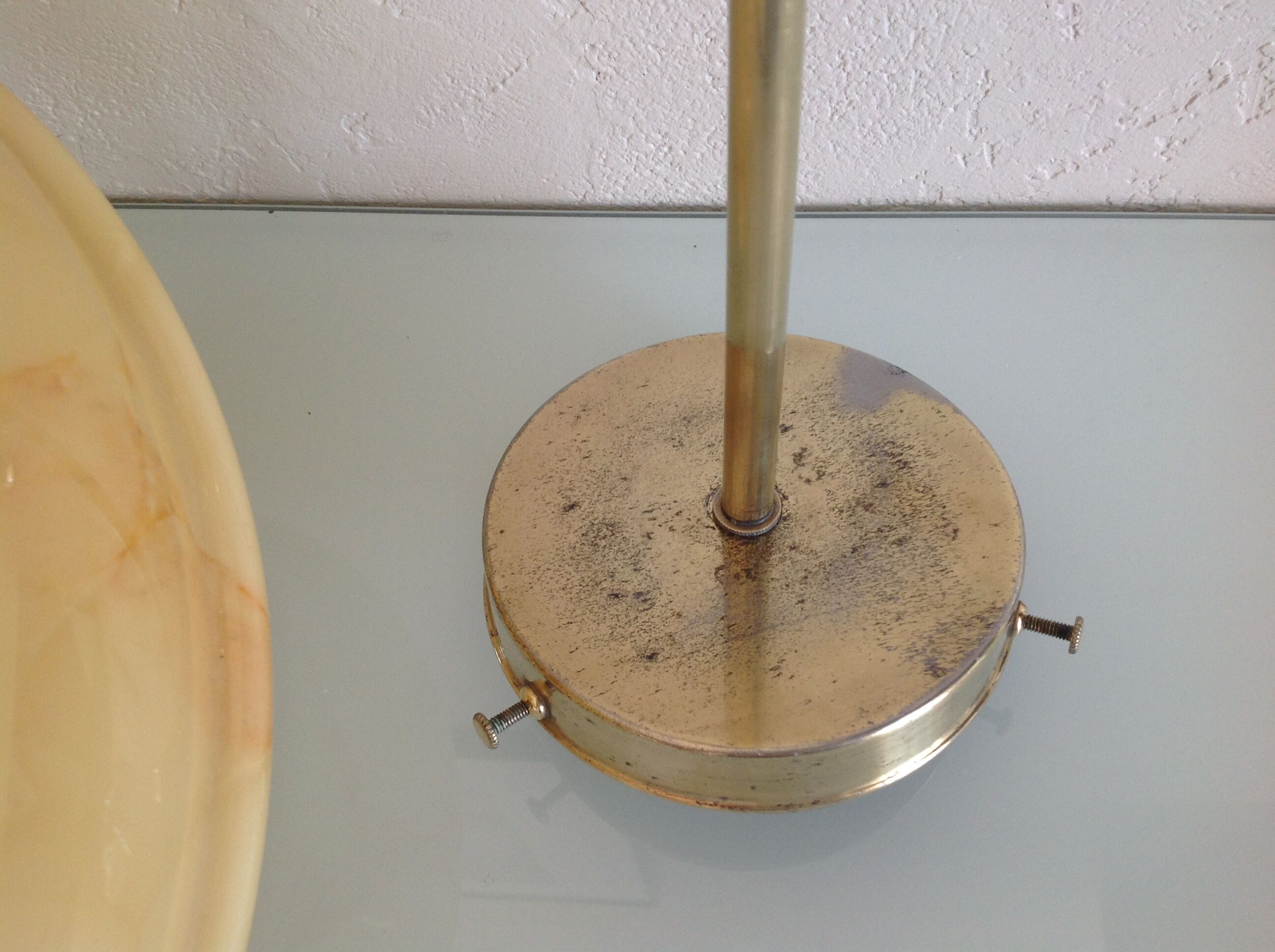 Vintage marbled glass globe ceiling light 50s 60s