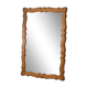 Very large vintage mirror in scrolled solid oak