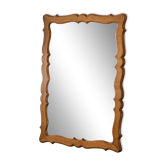 Très grand miroir vintage en chêne massif chantourné