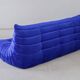 Togo three-seat sofa in blue velvet by Michel Ducaroy for Ligne Roset