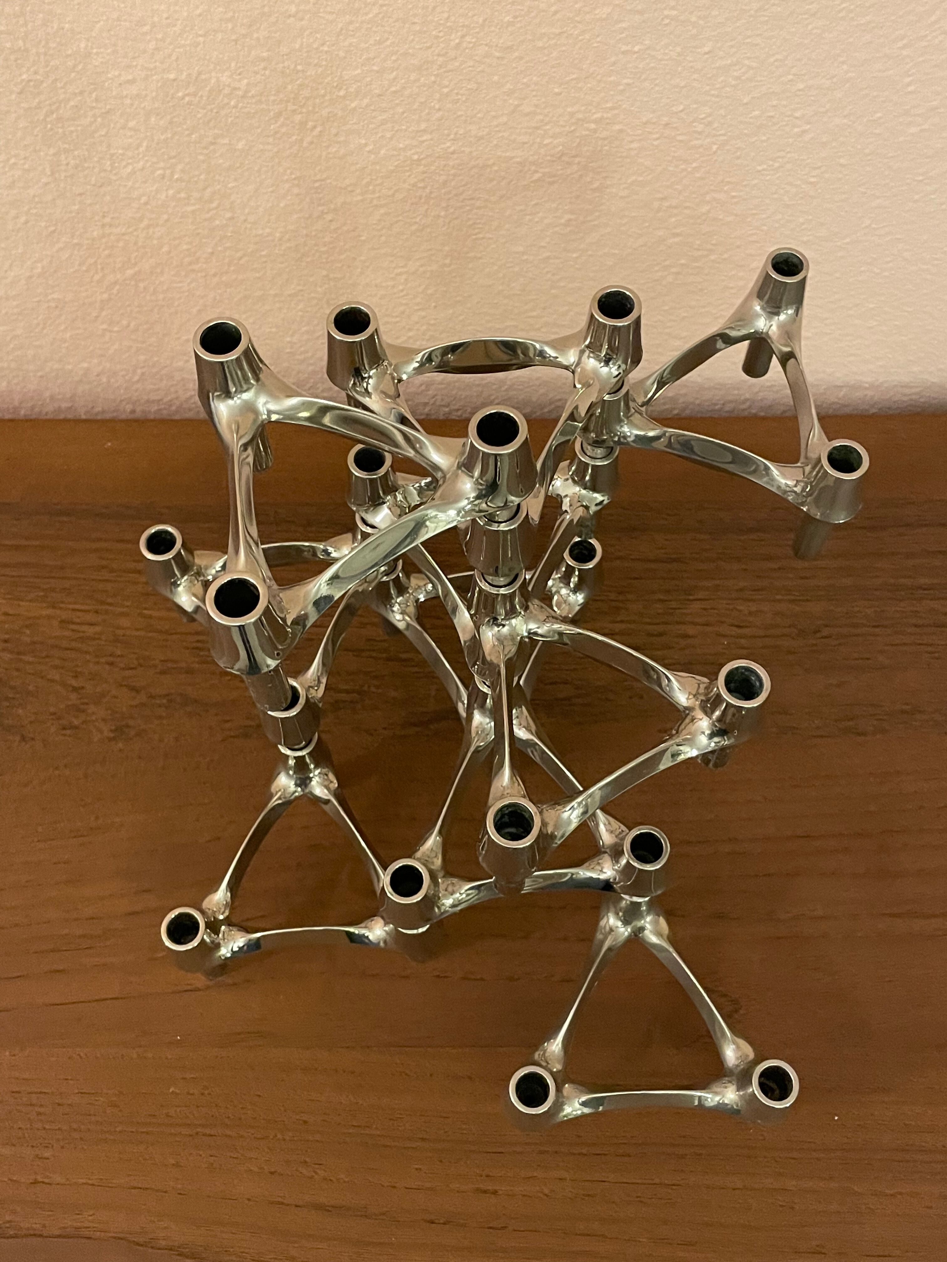 Set of 10 candle holders by Ceasar Stoffi and Fritz Nagel for Quist