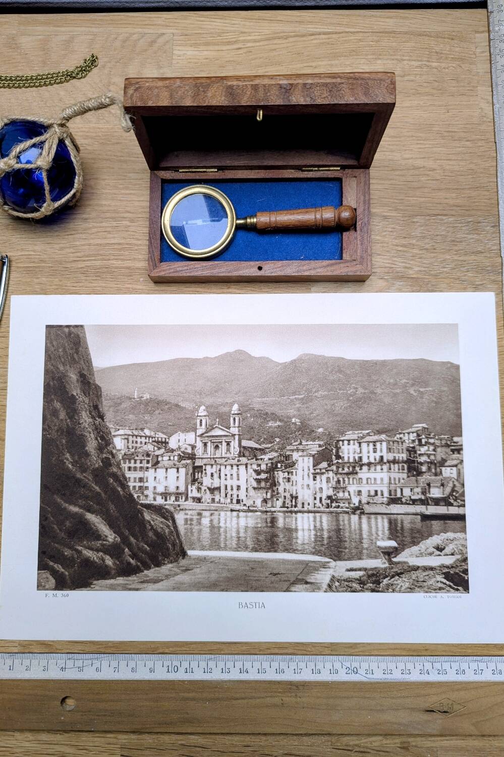 Bastia, vintage Corsica, photo plate printed in 1935.