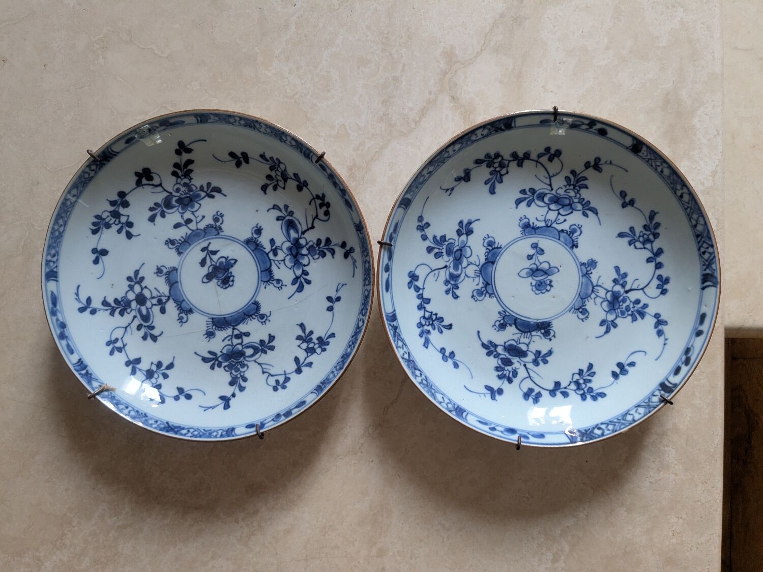Two Chinese soup plates