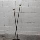 Arlus floor lamp with tripod base and 2 ribbed glass lamps 1950