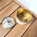 Box with brass lid & mother-of-pearl