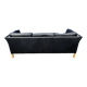 Danish vintage 3 setaer black leather sofa, 1970s