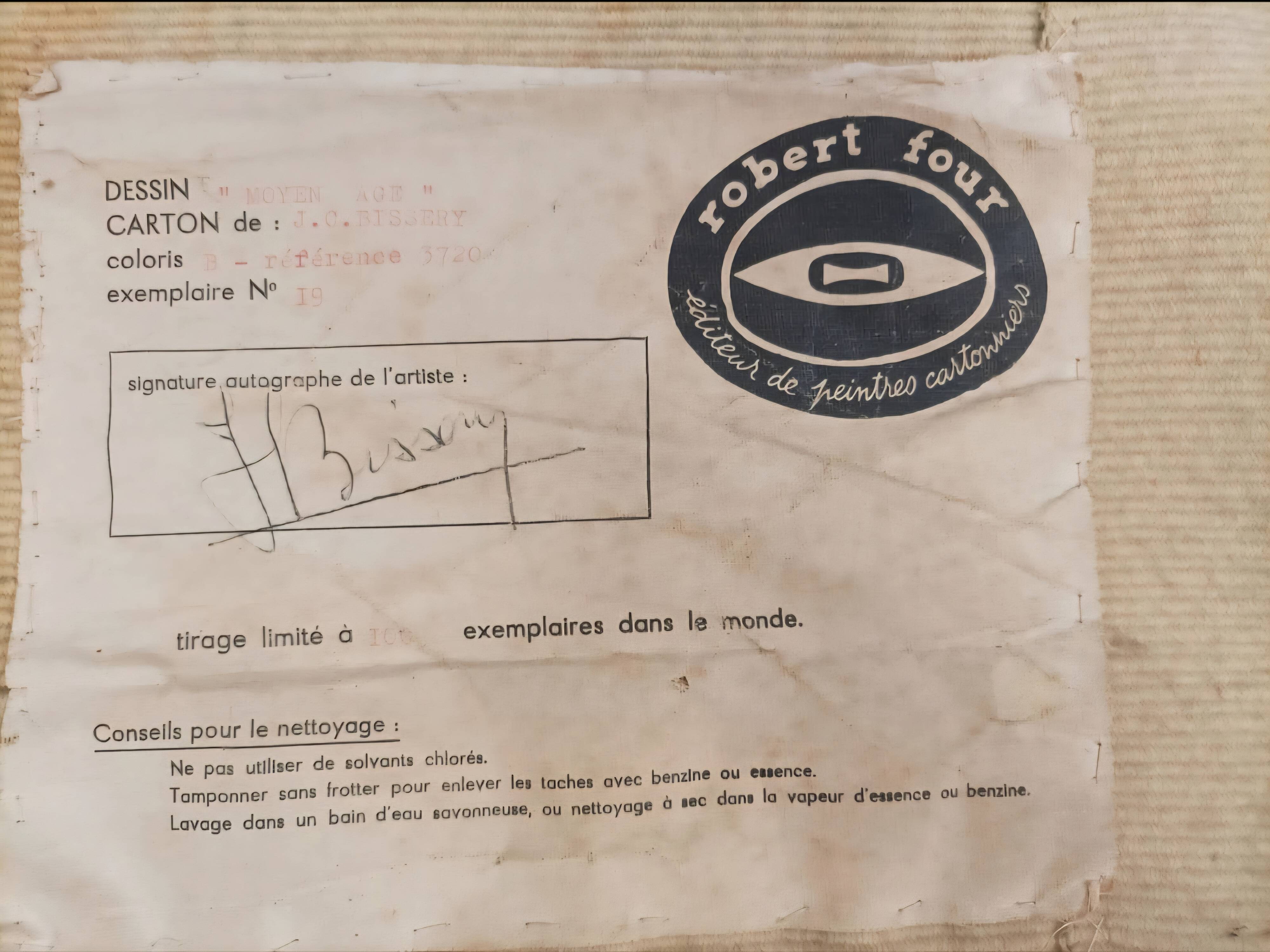 Art tapestry signed by Jean-Claude Bissery – Atelier Robert Four, Aubusson