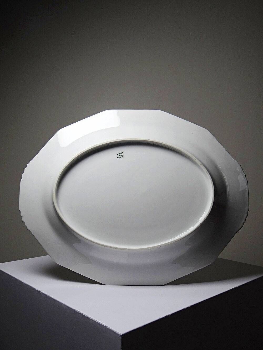 Bernardaud Limoges porcelain serving platter with floral decoration, 1920s-1950s