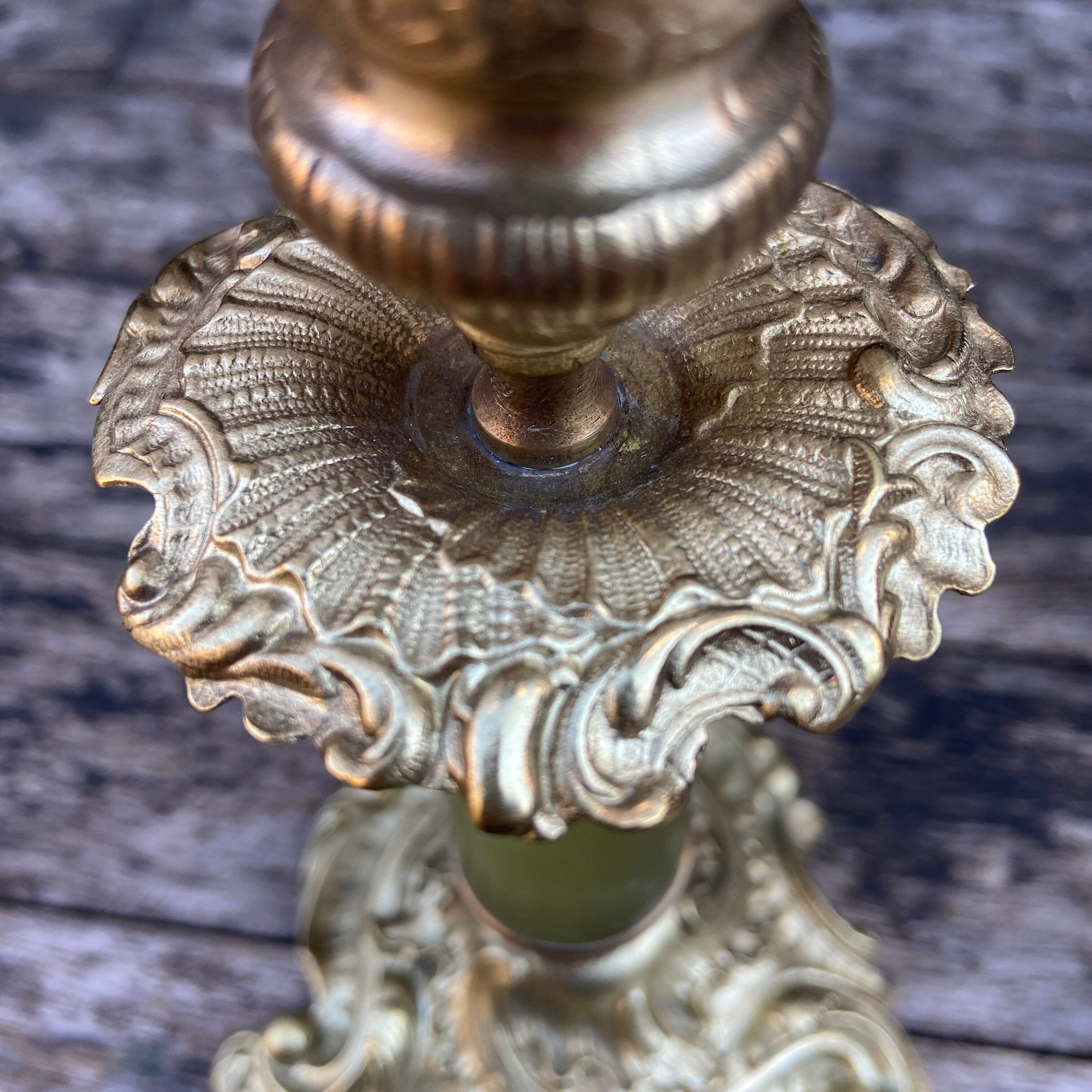 Brass candle holder and onyx-70s