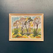 Original Swedish Oil on Panel - 'Forest Path'  – Unsigned Vintage & Framed
