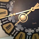 Black and gold metal clock by Meister Anker / vintage 60s-70s