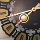 Black and gold metal clock by Meister Anker / vintage 60s-70s