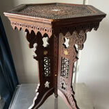 Antique Ottoman Turkish table with inlays and intricate carvings