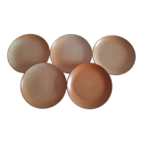 5 assiettes à dessert en grès