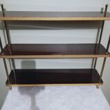 Étagère vintage à poser ou fixer en formica et laiton