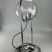 Lampe à boule de table space age design verre métal, 60s 70s