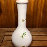 Old Vase Soliflore MOUSTIERS White Ceramic Vintage Painted Decor #A484
