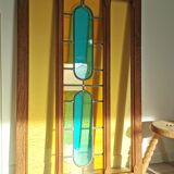 Stained glass window with framing