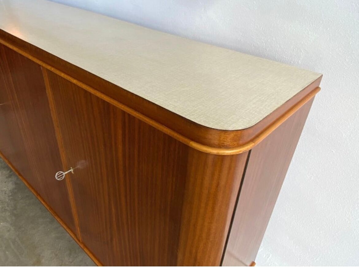 Sideboard and Matching Decorative Art Piece from the Cruise Liner "SS Rotterdam"