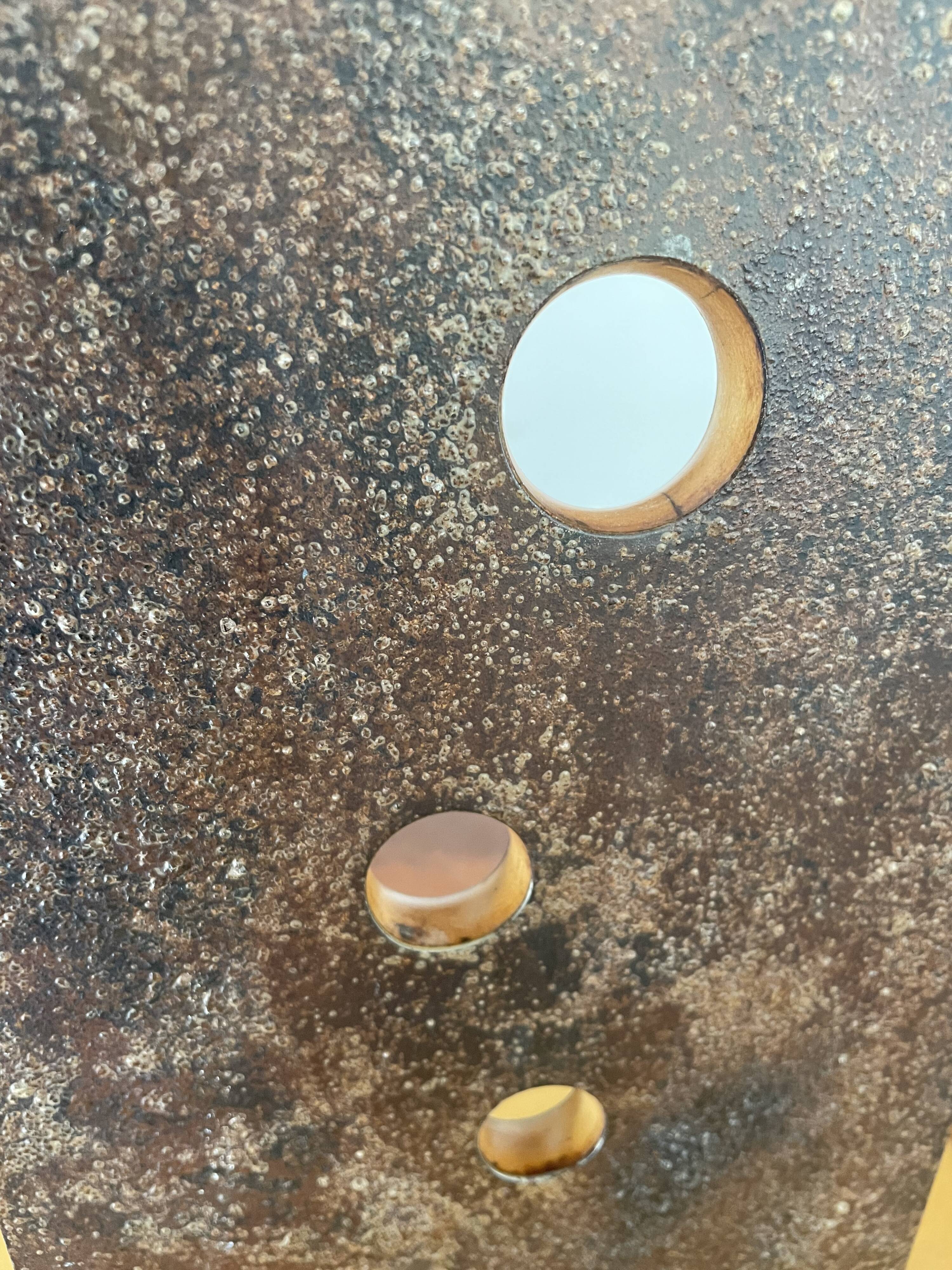 Vintage wood and metal lamp 47cm